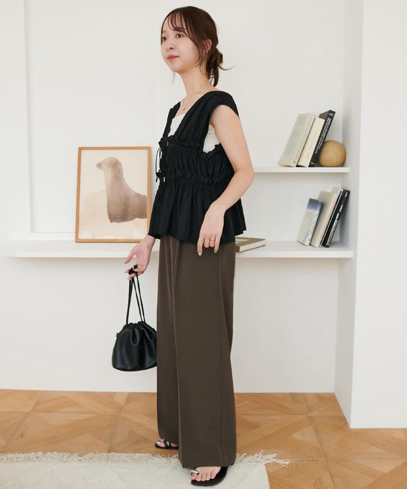 【＠yuyukekelife・＠yuko_416監修】欲張り2タックワイドパンツ