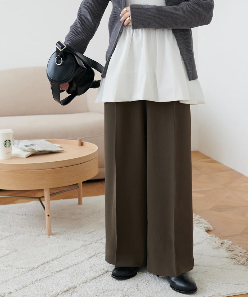 【＠yuyukekelife・＠yuko_416監修】欲張り2タックワイドパンツ