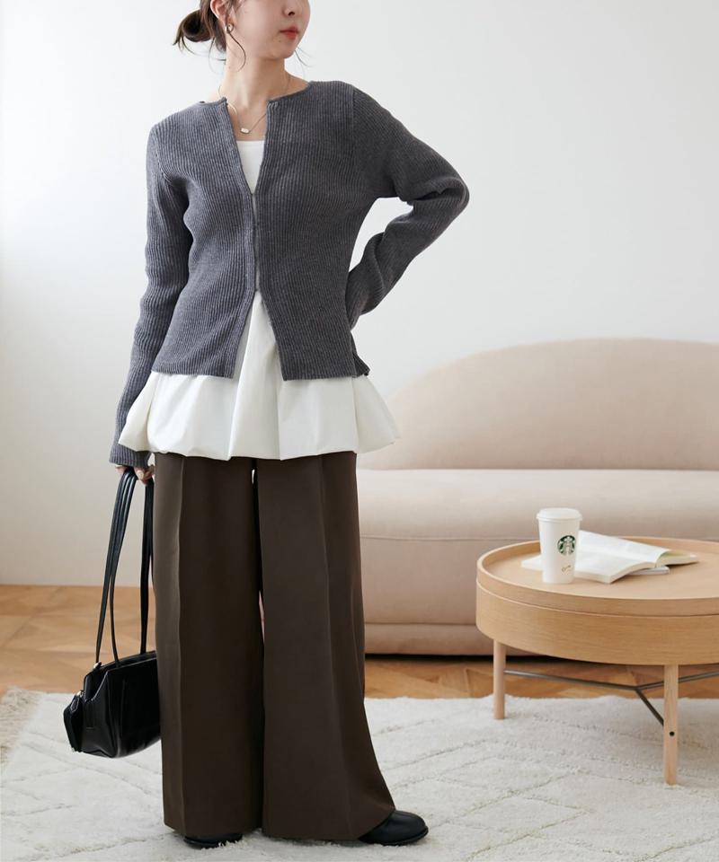 【＠yuyukekelife・＠yuko_416監修】欲張り2タックワイドパンツ