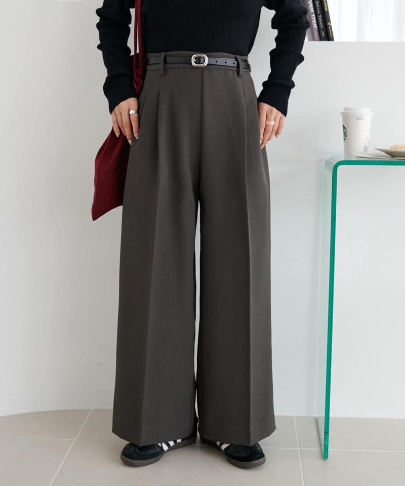 【＠yuyukekelife・＠yuko_416監修】欲張り2タックワイドパンツ