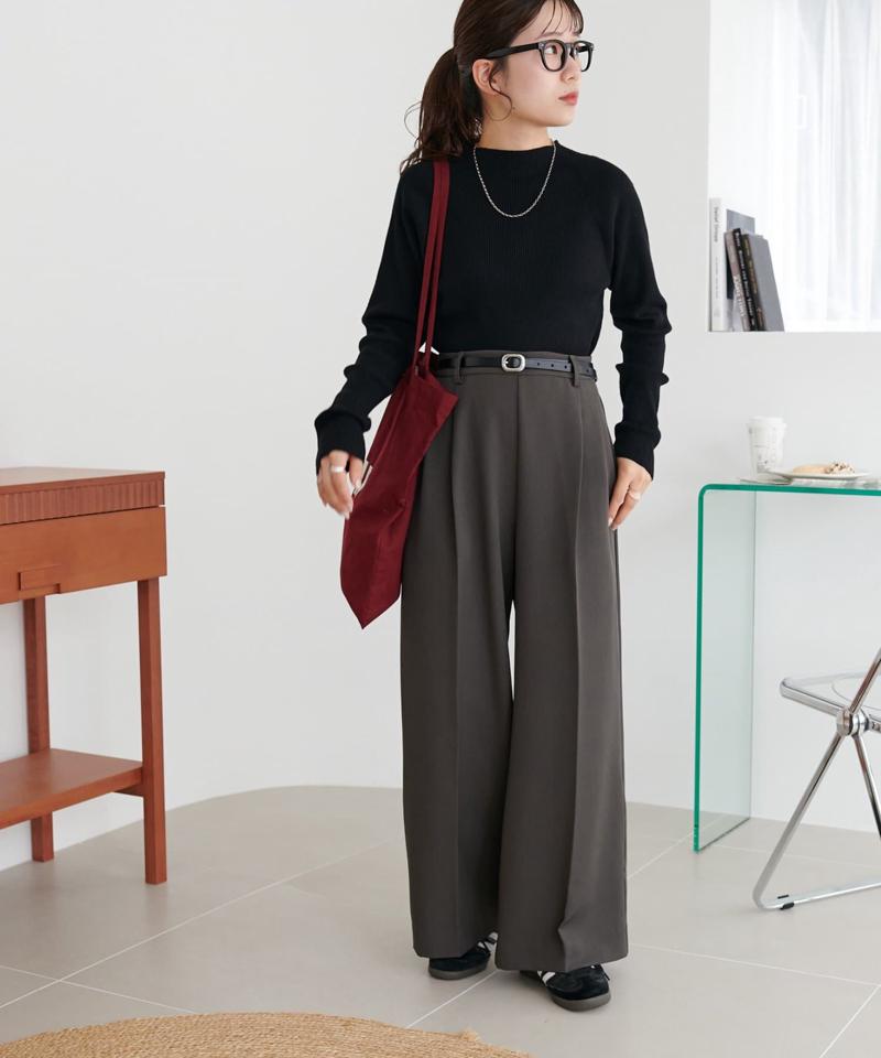 【＠yuyukekelife・＠yuko_416監修】欲張り2タックワイドパンツ