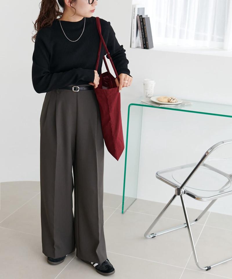 【＠yuyukekelife・＠yuko_416監修】欲張り2タックワイドパンツ