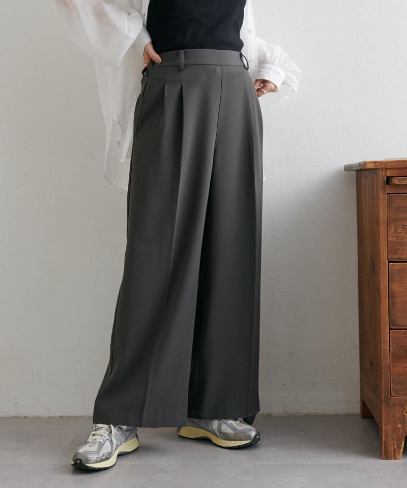 【＠yuyukekelife・＠yuko_416監修】欲張り2タックワイドパンツ
