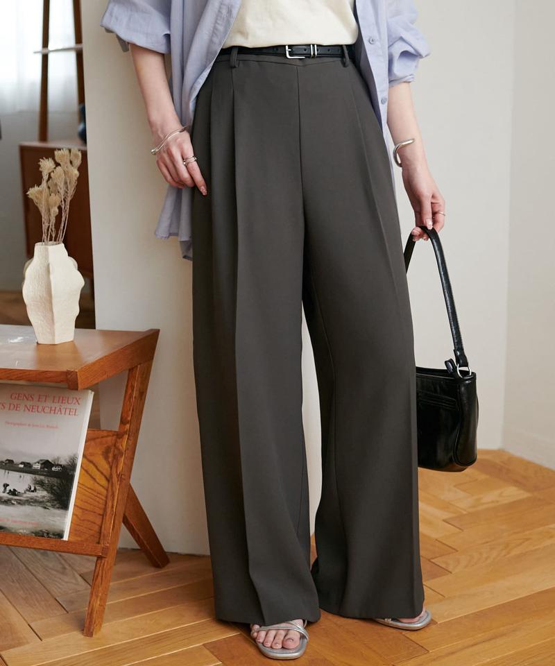 【＠yuyukekelife・＠yuko_416監修】欲張り2タックワイドパンツ