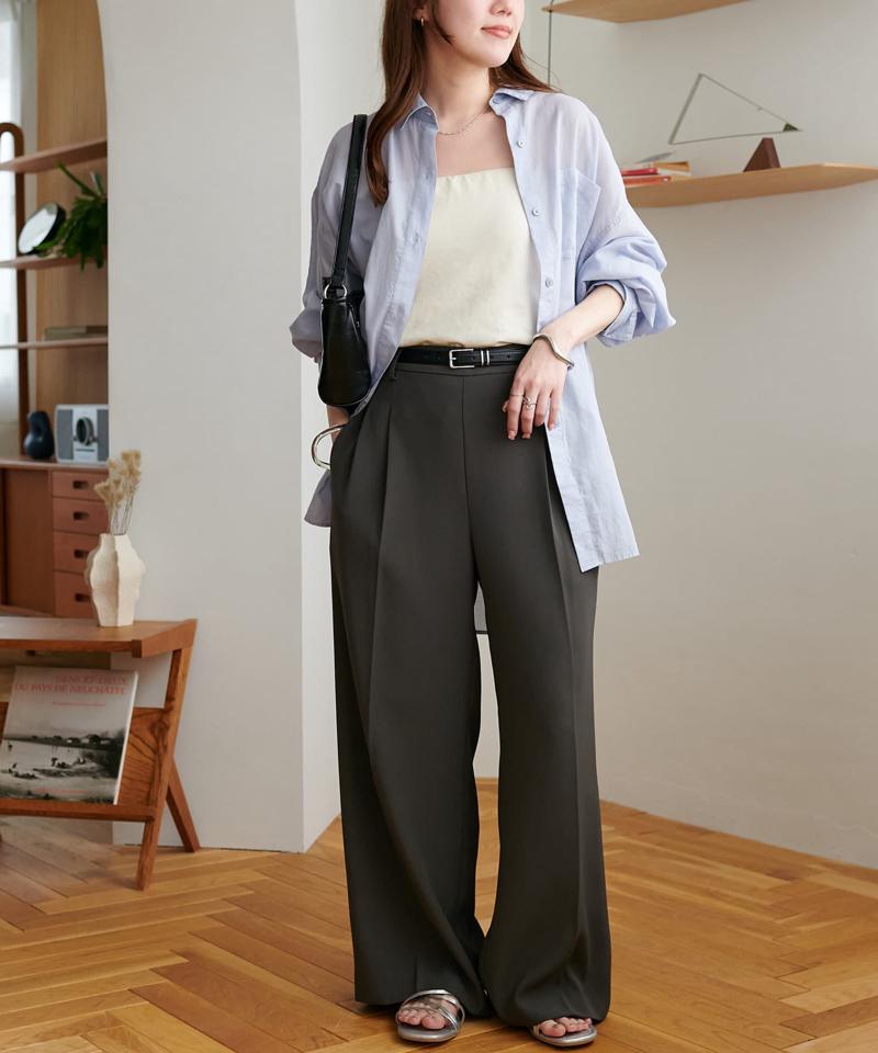 【＠yuyukekelife・＠yuko_416監修】欲張り2タックワイドパンツ