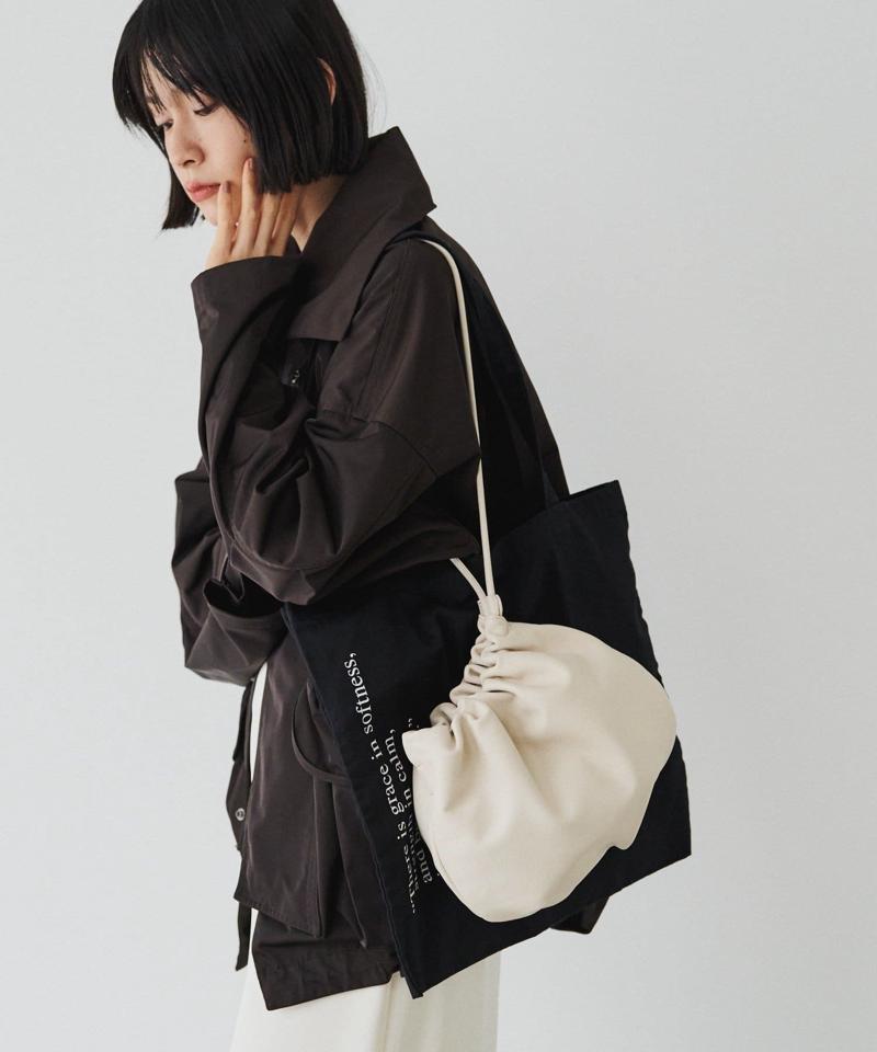 レザー巾着4WAYショルダーバッグ