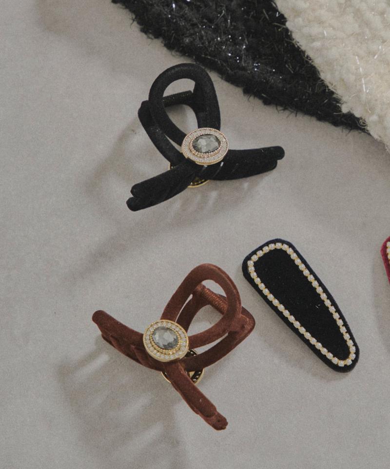 ビジューフロッキークリップ