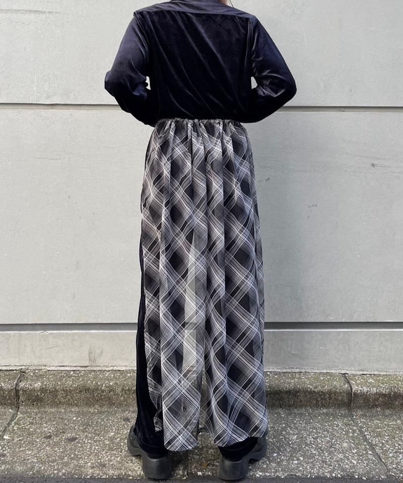 Check sheer multiway scarf