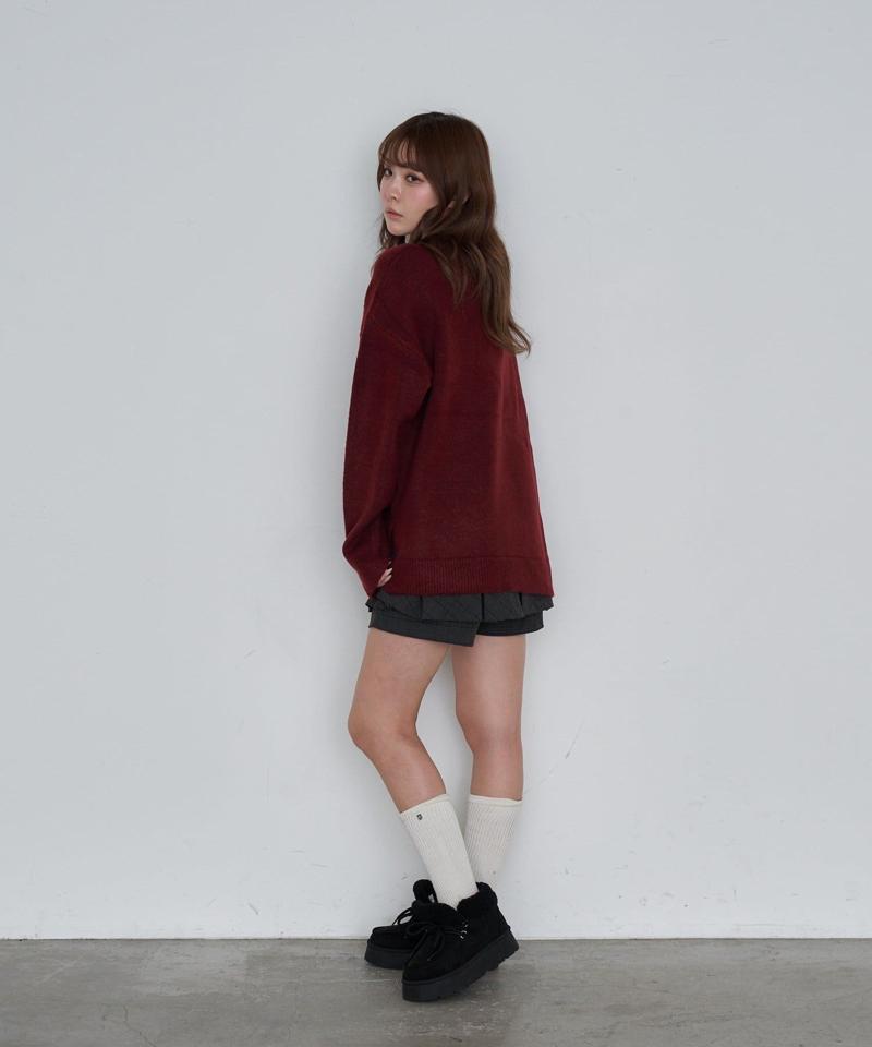 【WEB限定 / リバイバル】スキッパーポロ刺繍ニット　/　襟付きニット