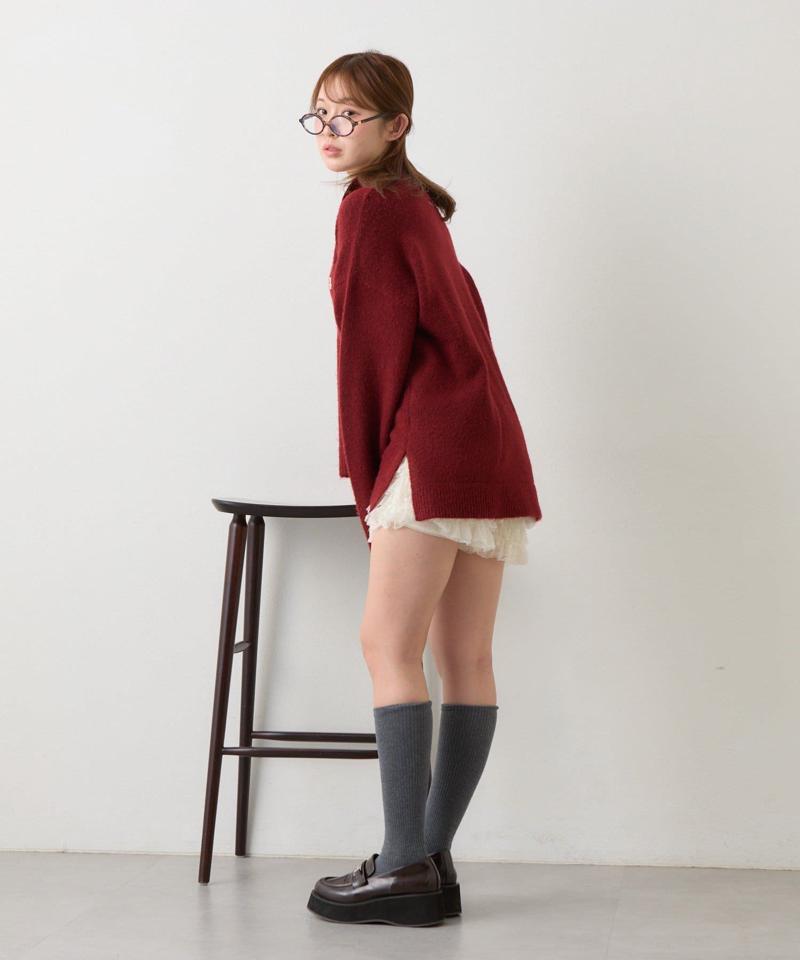 【WEB限定 / リバイバル】スキッパーポロ刺繍ニット　/　襟付きニット