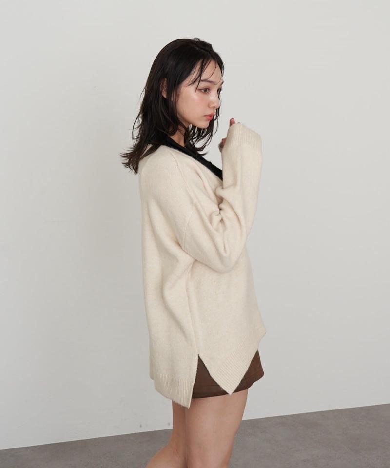 【WEB限定 / リバイバル】スキッパーポロ刺繍ニット　/　襟付きニット