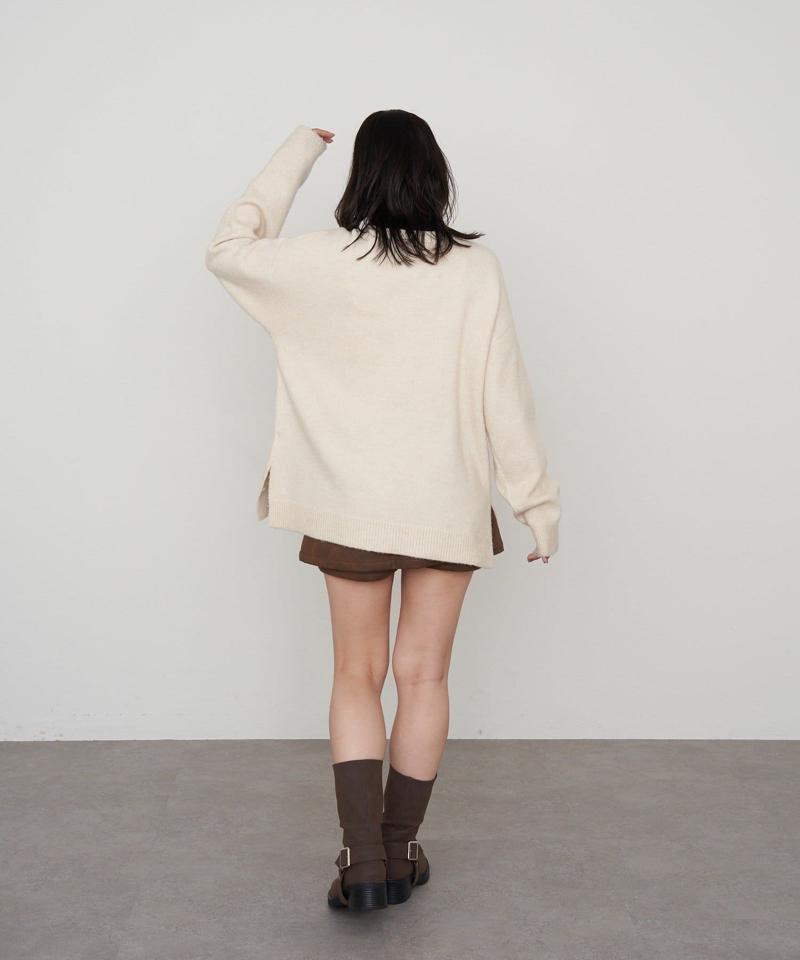 【WEB限定 / リバイバル】スキッパーポロ刺繍ニット　/　襟付きニット