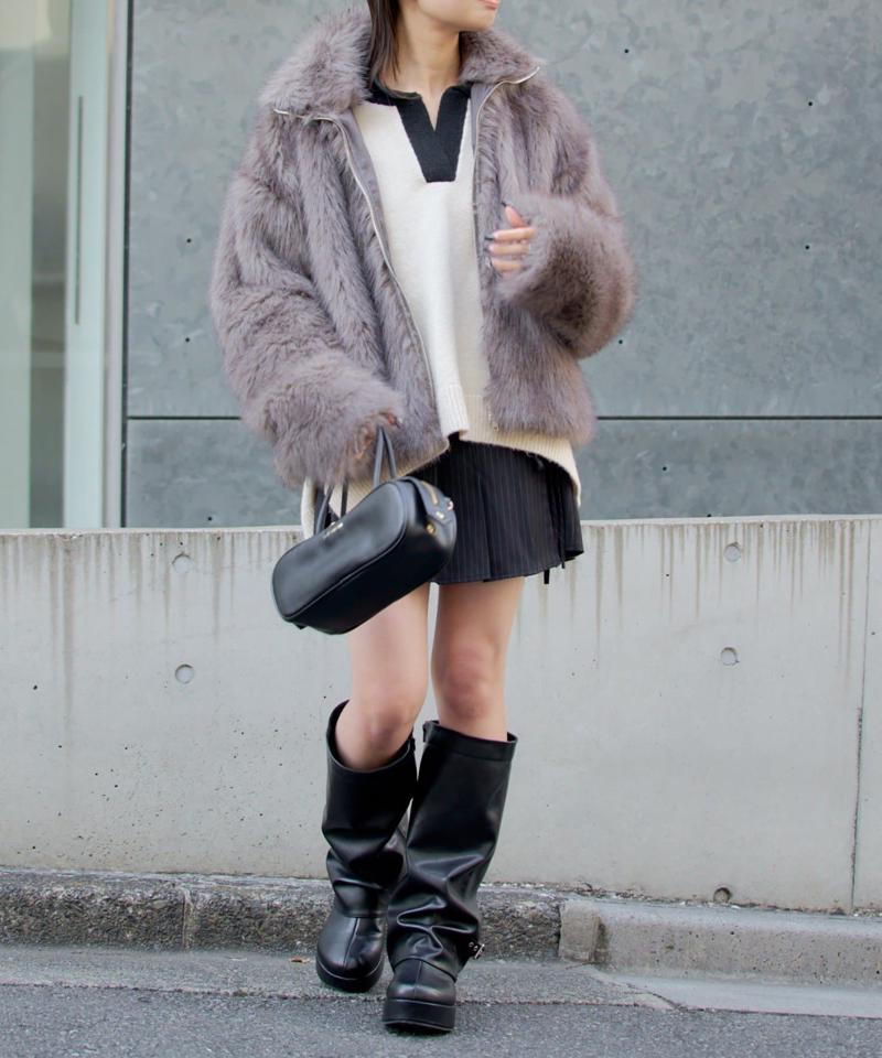 【WEB限定 / リバイバル】スキッパーポロ刺繍ニット　/　襟付きニット