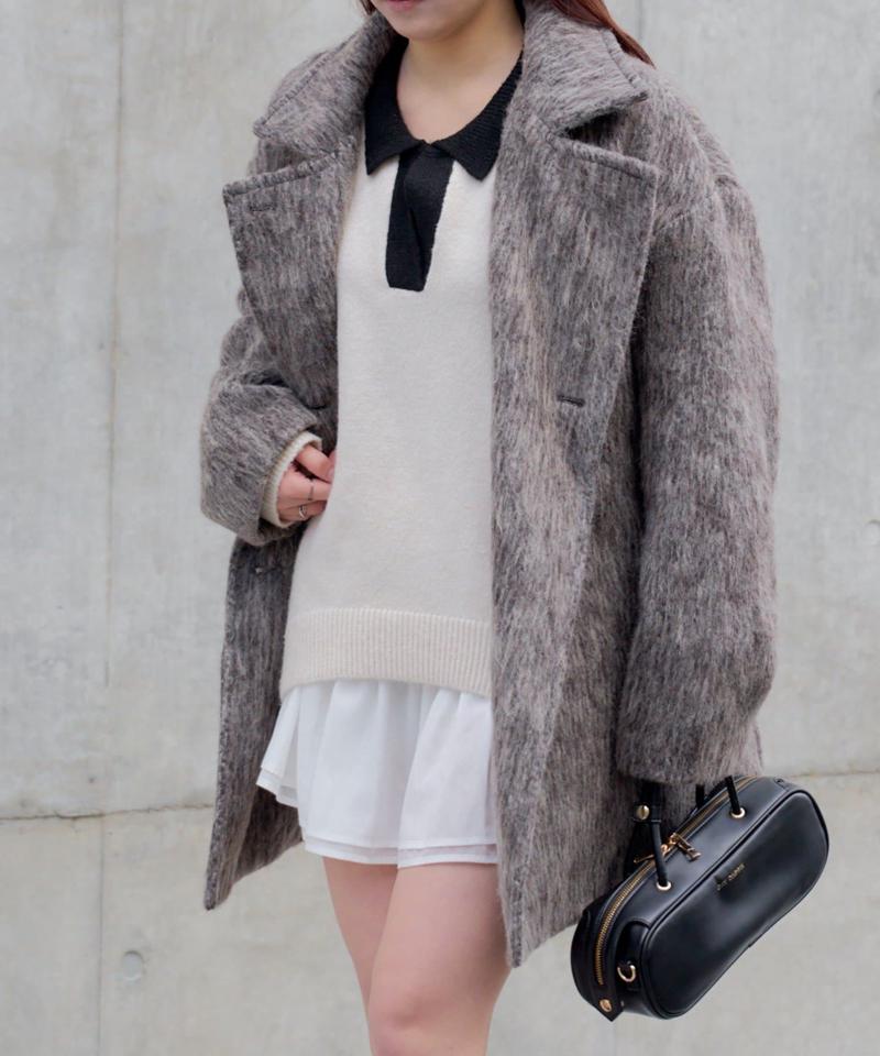 【WEB限定 / リバイバル】スキッパーポロ刺繍ニット　/　襟付きニット