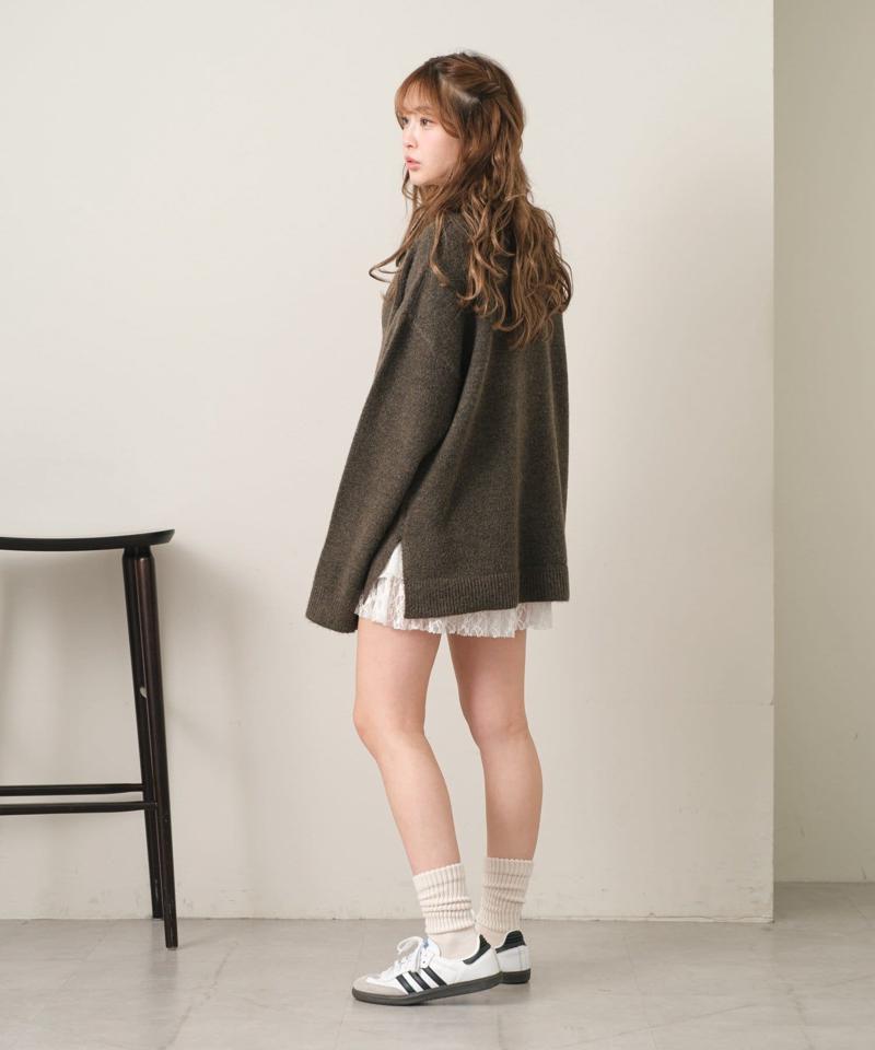 【WEB限定 / リバイバル】スキッパーポロ刺繍ニット　/　襟付きニット