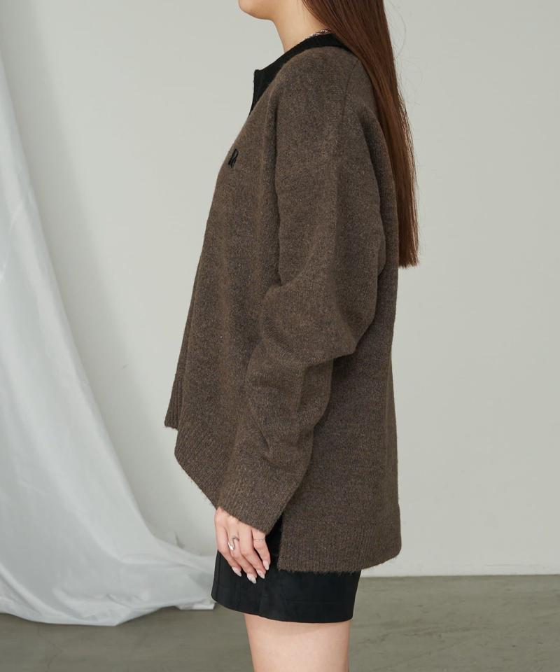 【WEB限定 / リバイバル】スキッパーポロ刺繍ニット　/　襟付きニット