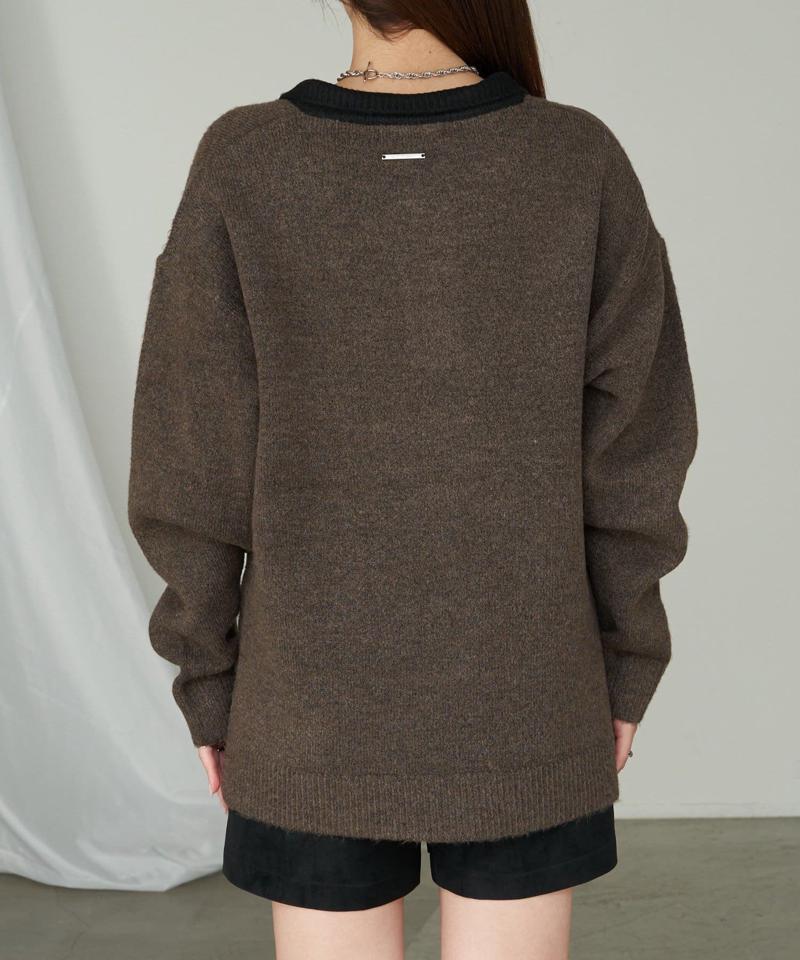 【WEB限定 / リバイバル】スキッパーポロ刺繍ニット　/　襟付きニット