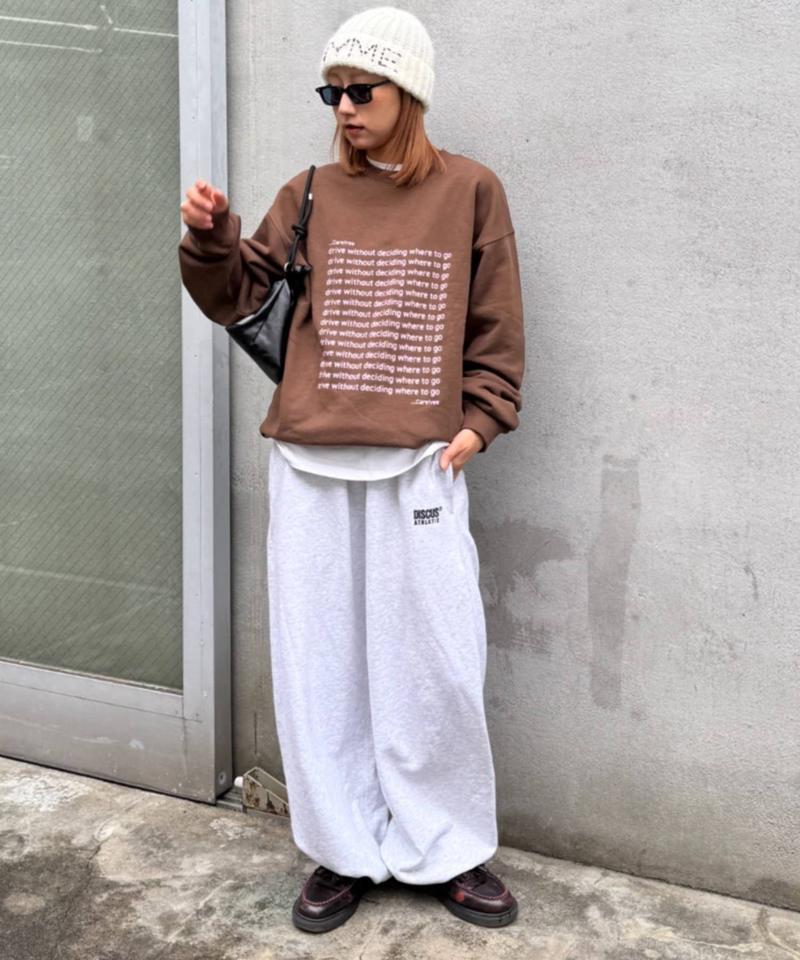 【WEB限定】【UNISEX】メッセージロゴ裏毛スウェット