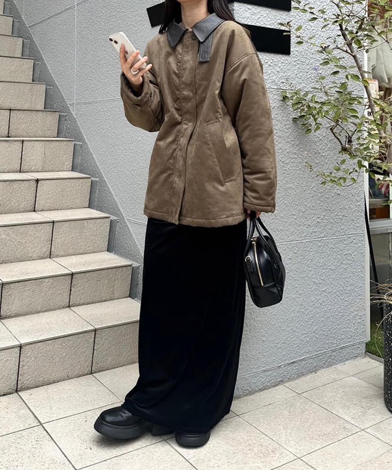 フェイクスエードミドルコート