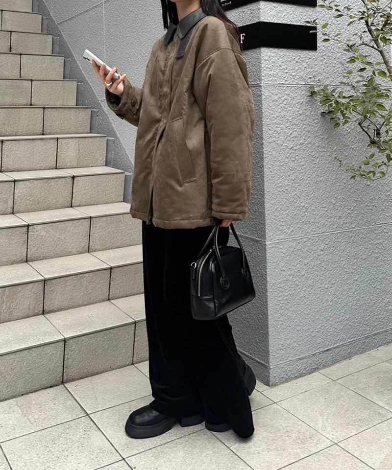 フェイクスエードミドルコート