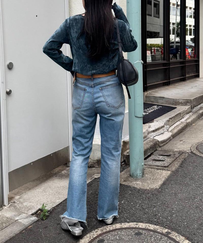 【WEB限定/今買って秋まで使える】シアーフロッキーベロア見えメロートップス