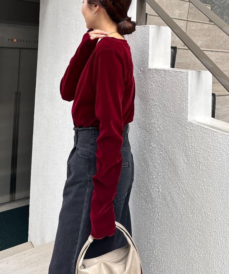 【WEB限定/今買って秋まで使える】シアーフロッキーベロア見えメロートップス