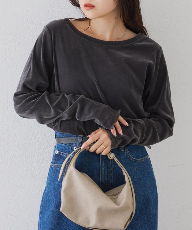 【WEB限定/今買って秋まで使える】シアーフロッキーベロア見えメロートップス