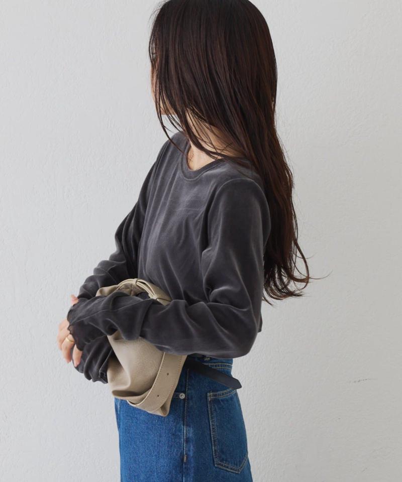 【WEB限定/今買って秋まで使える】シアーフロッキーベロア見えメロートップス