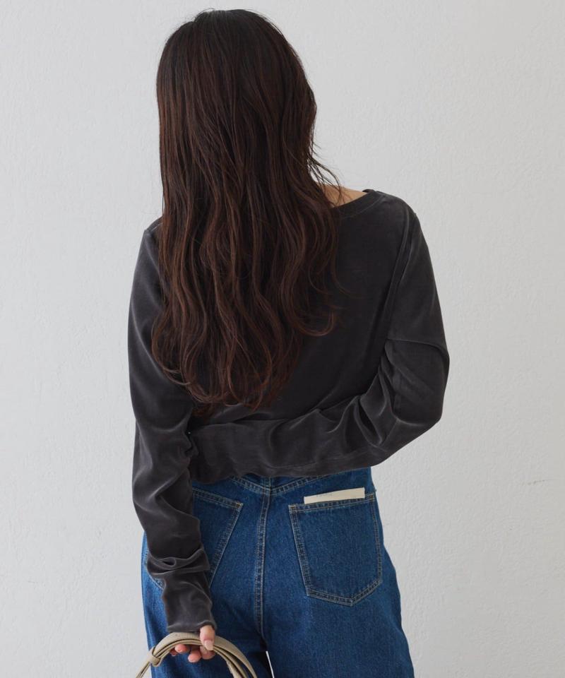 【WEB限定/今買って秋まで使える】シアーフロッキーベロア見えメロートップス