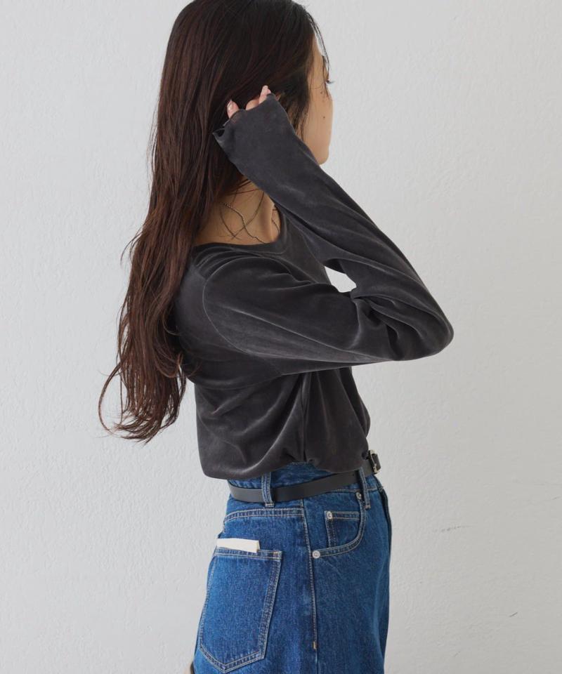 【WEB限定/今買って秋まで使える】シアーフロッキーベロア見えメロートップス