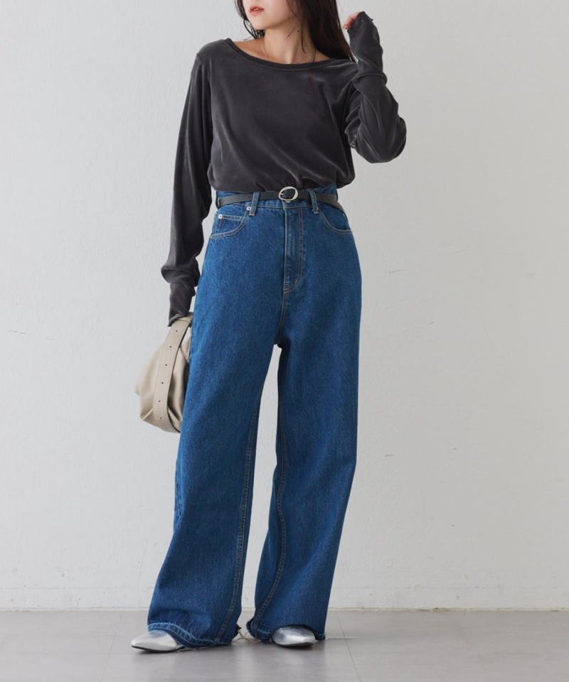 【WEB限定/今買って秋まで使える】シアーフロッキーベロア見えメロートップス