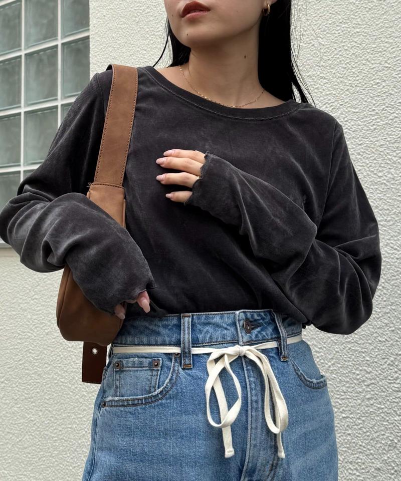 【WEB限定/今買って秋まで使える】シアーフロッキーベロア見えメロートップス