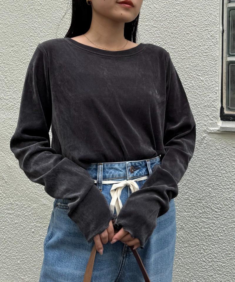 【WEB限定/今買って秋まで使える】シアーフロッキーベロア見えメロートップス