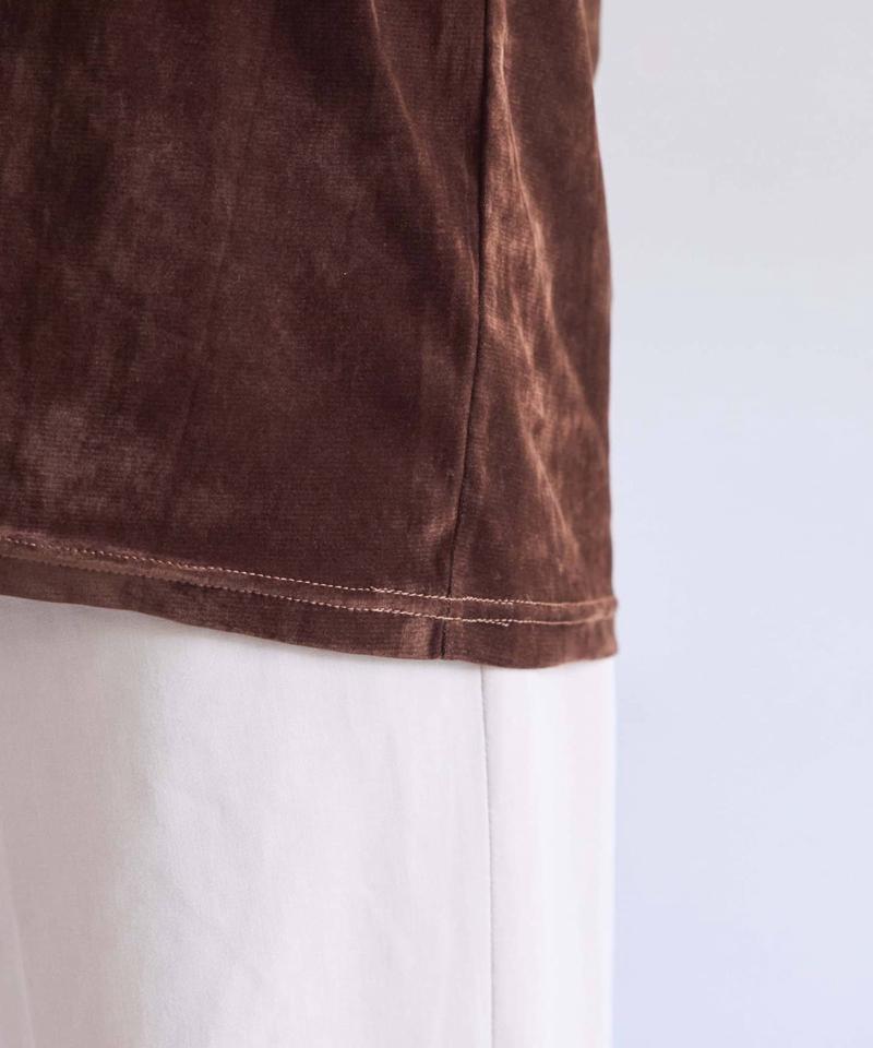 【WEB限定/今買って秋まで使える】シアーフロッキーベロア見えメロートップス