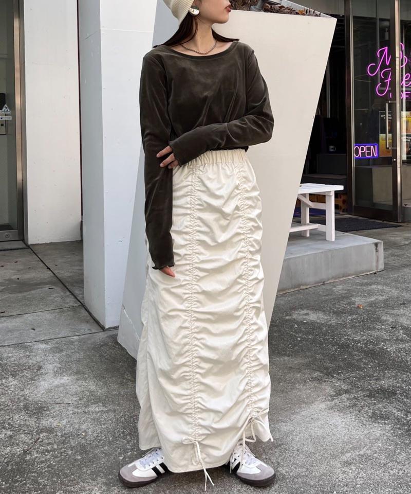 【WEB限定/今買って秋まで使える】シアーフロッキーベロア見えメロートップス