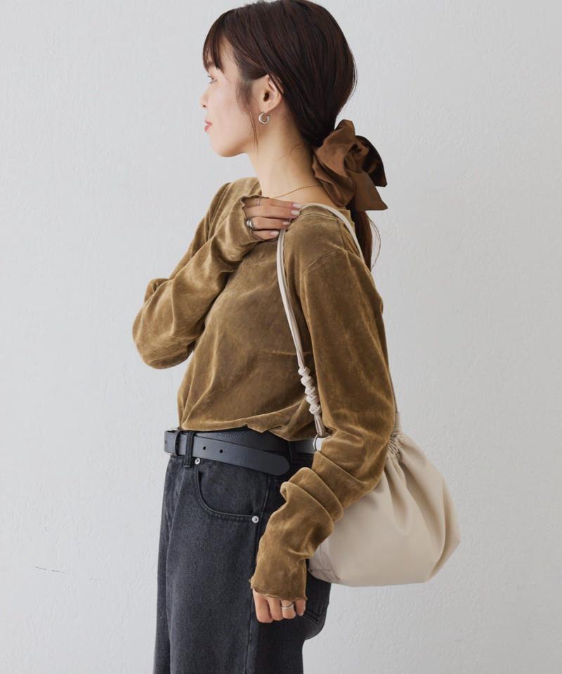 【WEB限定/今買って秋まで使える】シアーフロッキーベロア見えメロートップス