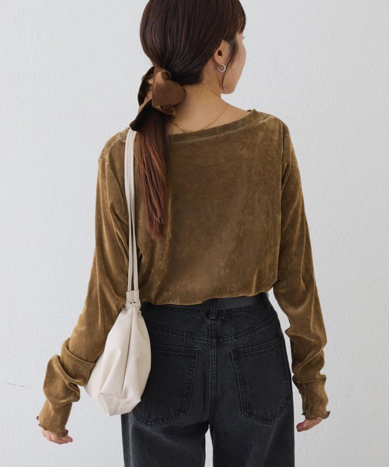 【WEB限定/今買って秋まで使える】シアーフロッキーベロア見えメロートップス