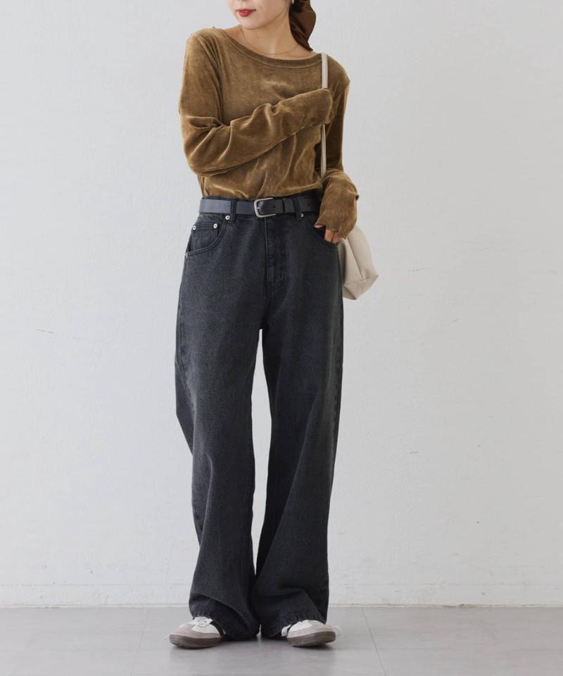 【WEB限定/今買って秋まで使える】シアーフロッキーベロア見えメロートップス