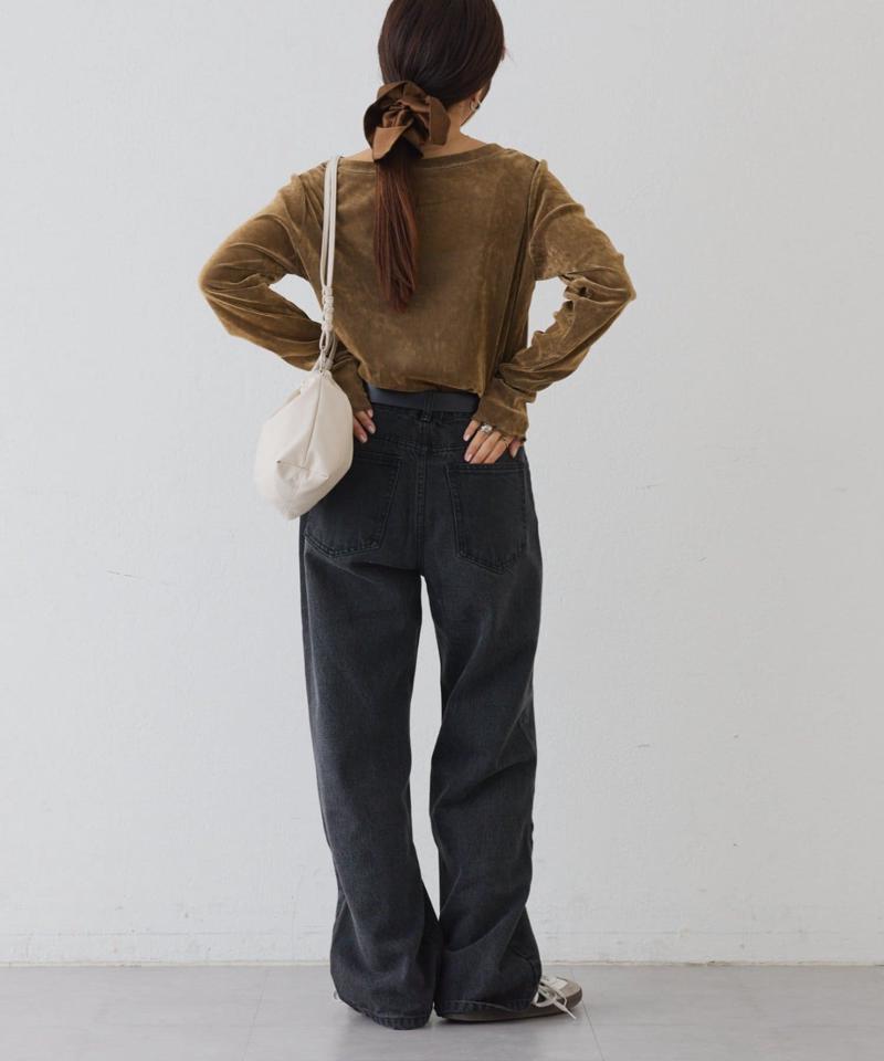 【WEB限定/今買って秋まで使える】シアーフロッキーベロア見えメロートップス