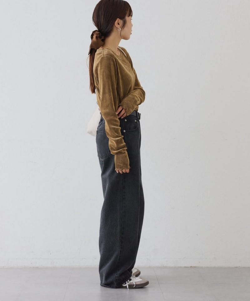 【WEB限定/今買って秋まで使える】シアーフロッキーベロア見えメロートップス