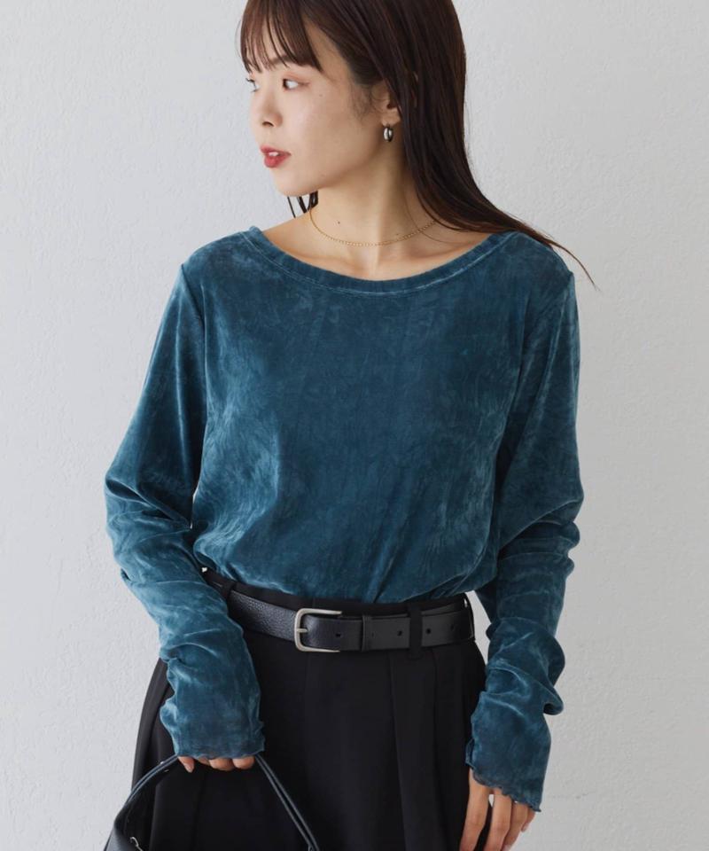 【WEB限定/今買って秋まで使える】シアーフロッキーベロア見えメロートップス