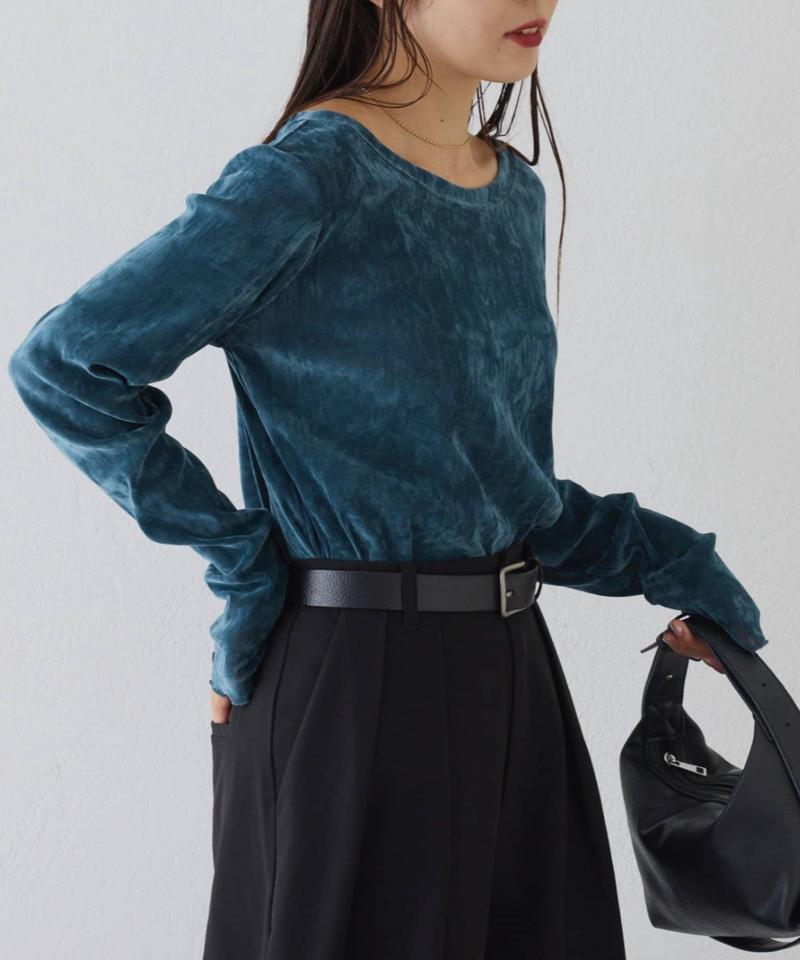 【WEB限定/今買って秋まで使える】シアーフロッキーベロア見えメロートップス