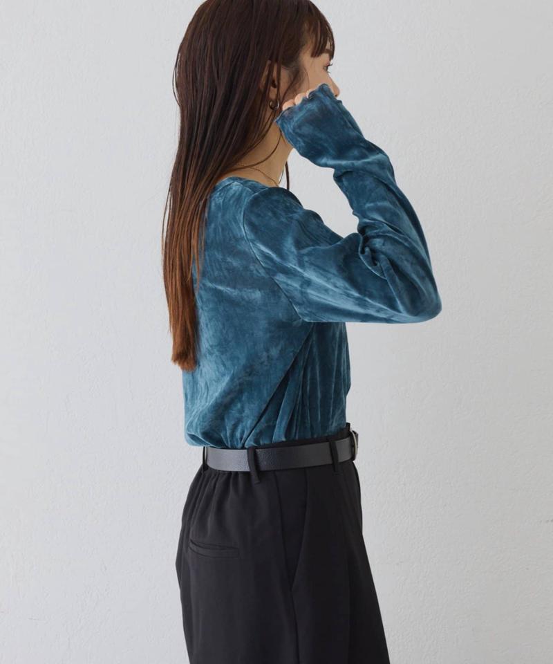 【WEB限定/今買って秋まで使える】シアーフロッキーベロア見えメロートップス