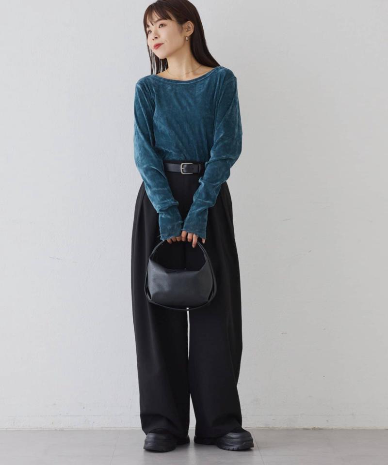 【WEB限定/今買って秋まで使える】シアーフロッキーベロア見えメロートップス