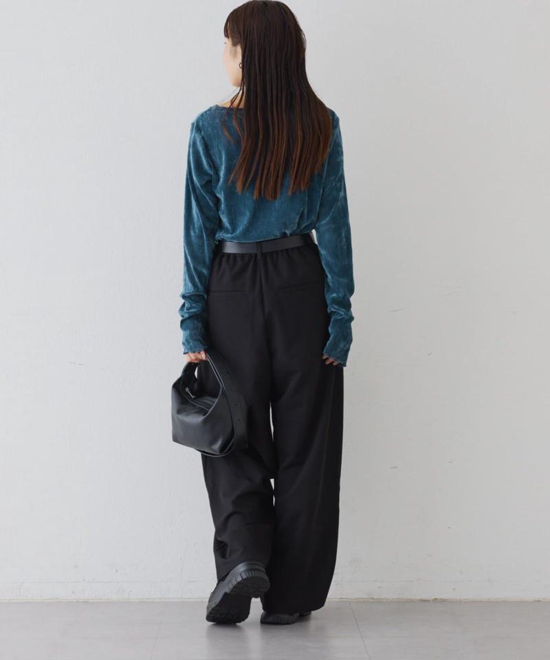 【WEB限定/今買って秋まで使える】シアーフロッキーベロア見えメロートップス