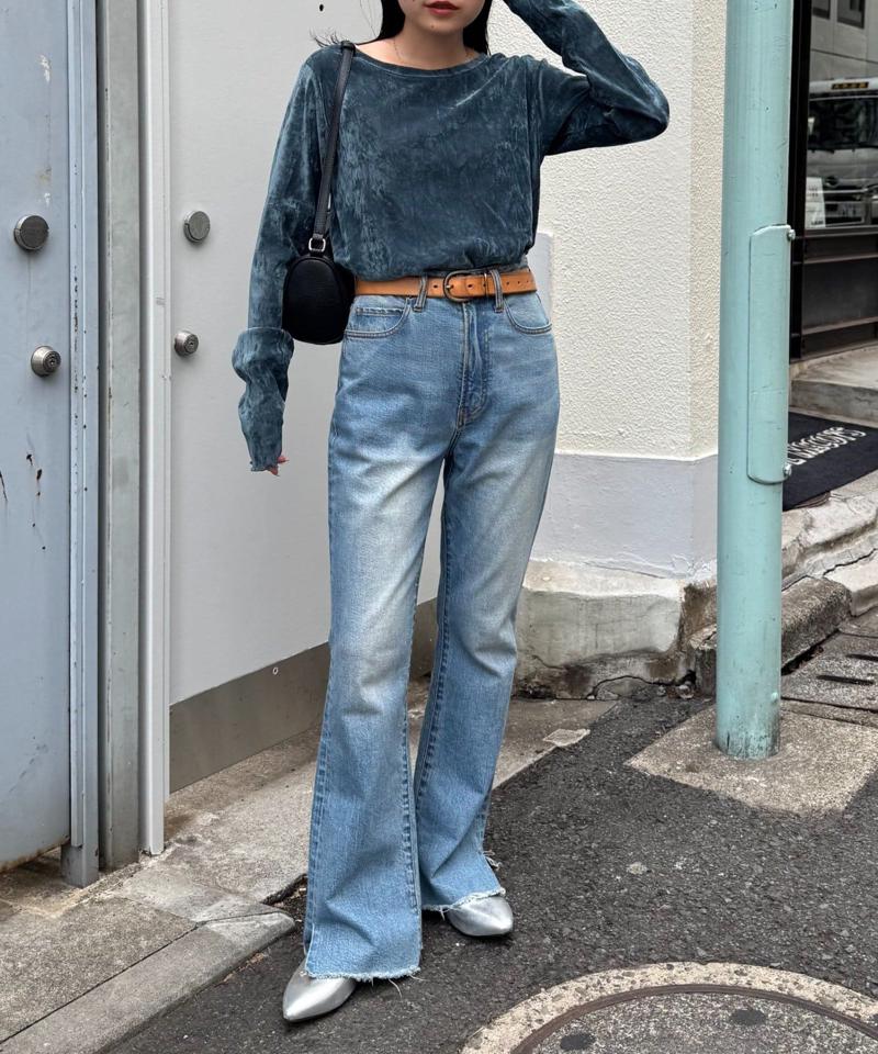 【WEB限定/今買って秋まで使える】シアーフロッキーベロア見えメロートップス