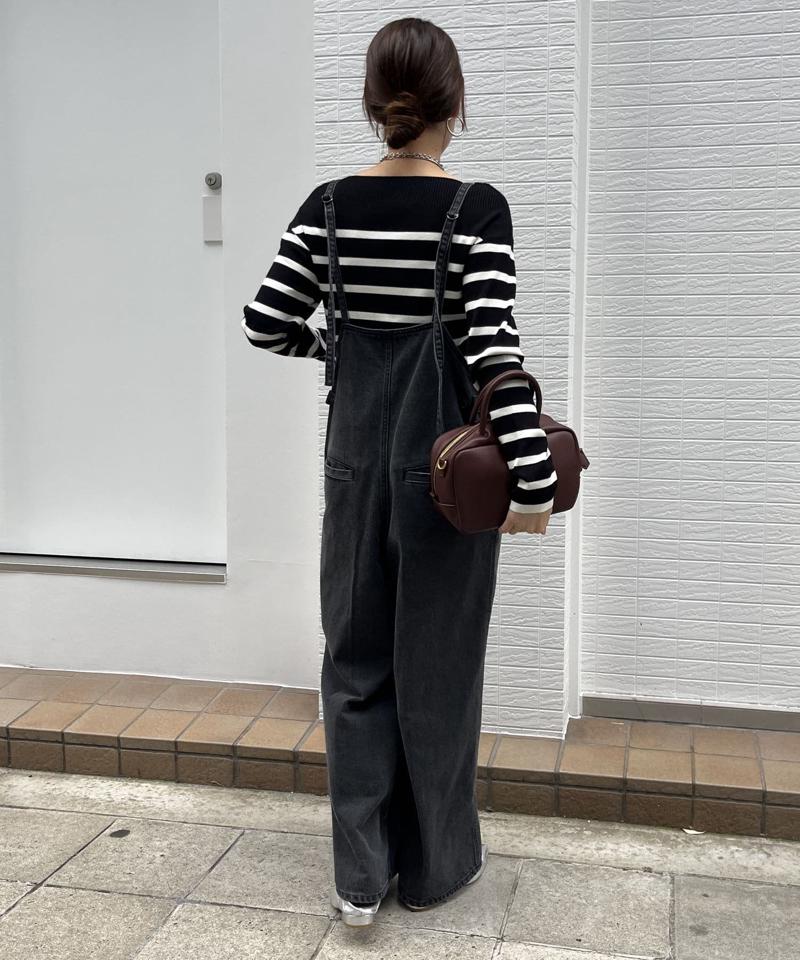 【完売カラー再追加！/サイズ展開あり】細紐デニムフロントジップサロペット