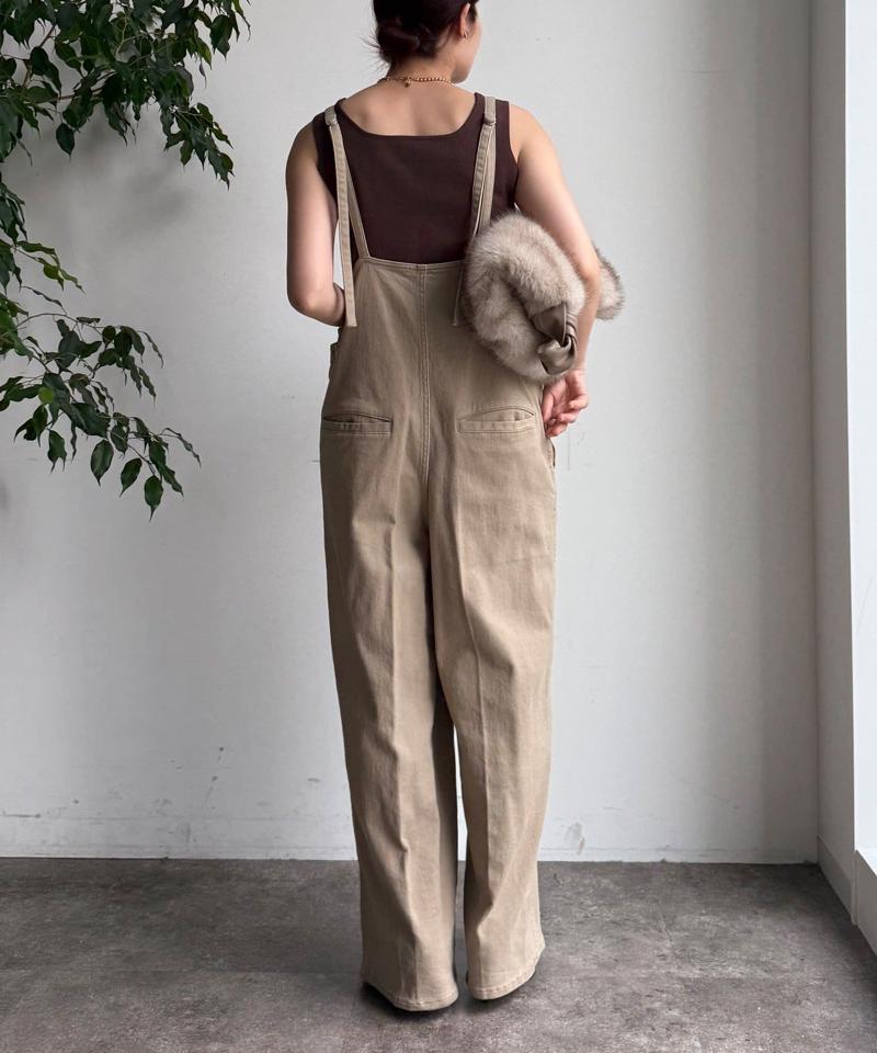 【完売カラー再追加！/サイズ展開あり】細紐デニムフロントジップサロペット