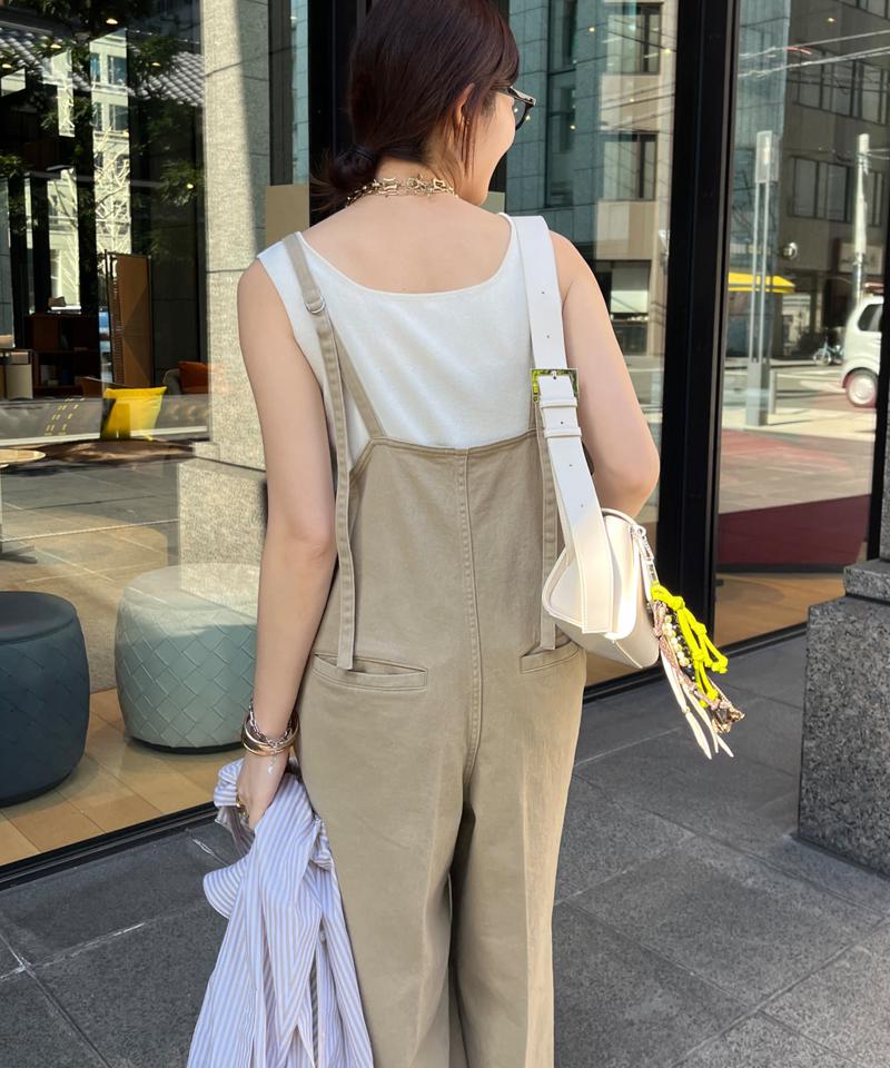 【完売カラー再追加！/サイズ展開あり】細紐デニムフロントジップサロペット