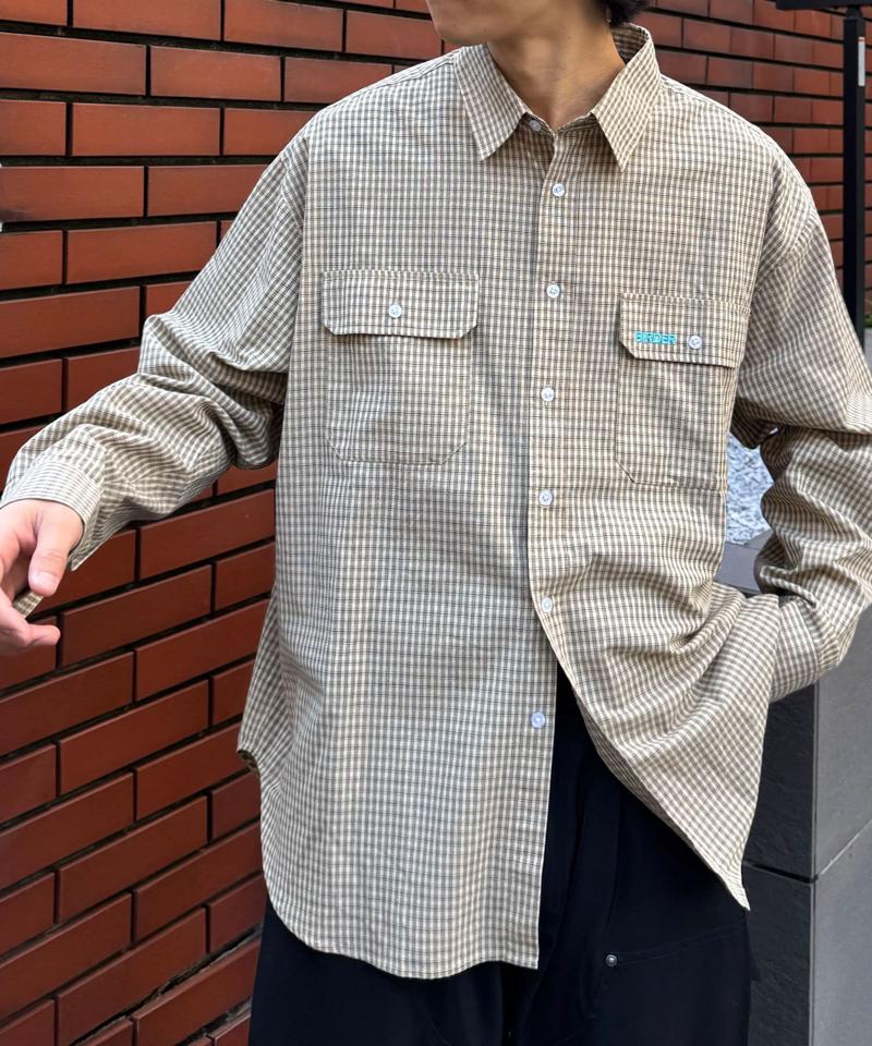 【WEB限定】【BIRDER×BIRDMANIA】チェック刺繍シャツ